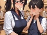 居酒屋で働く女子大生アルバイトに仕事中に性的イタズラされる童貞後輩男子【CFNM51枚】
